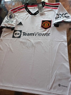 Camiseta Adidas Manchester United Suplente Blanca Lisandro Martinez 6 2022 2023 en internet