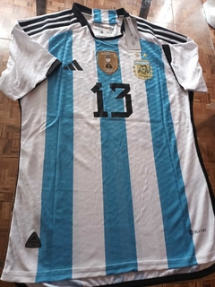 Camiseta adidas Argentina HeatRdy Titular Cristian Cuti Romero 13 2022 2023 Parche Campeon Match - comprar online