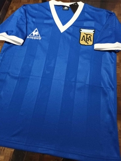 Camiseta Le Coq Sportif Retro Argentina Suplente Azul #10 Maradona 1986 en internet