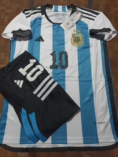 Kit Niño Camiseta + Short Argentina Titular Messi #10 2022 2023