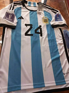 Camiseta adidas Argentina Titular Enzo Fernandez 24 2022 2023 Parches Qatar - Roda Indumentaria