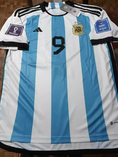 Camiseta adidas Argentina Titular Julian Alvarez 9 2022 2023 Parches Qatar