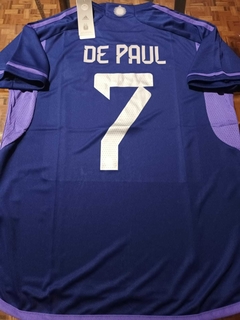 Camiseta adidas Argentina Suplente Violeta De Paul 7 2022 2023 Qatar