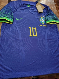 Camiseta Nike Brasil Vaporknit Suplente Azul Neymar 10 2022 2023 Qatar Match en internet