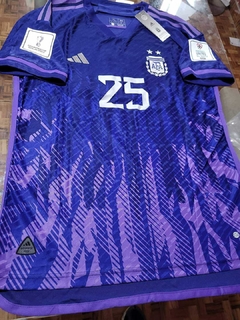 Camiseta adidas Argentina HeatRdy Suplente Violeta Lisandro Martinez 2022 2023 Parches Qatar en internet