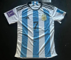 Camiseta adidas Argentina Titular Matchday De Paul #7 Final Vs Francia 2022 Lusail