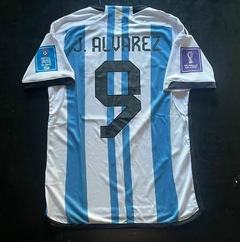 Camiseta adidas Argentina Titular Matchday Julian Alvarez #9 Final Vs Francia 2022 Lusail en internet
