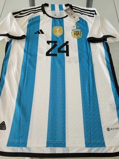 Camiseta adidas Argentina HeatRdy 3 estrellas Titular Enzo Fernandez 24 Parche Campeon 2022 2023 Match