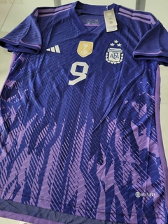 Camiseta adidas Argentina HeatRdy Suplente Violeta Parche Campeon Julian Alvarez 9 2022 2023 3 Estrellas - comprar online