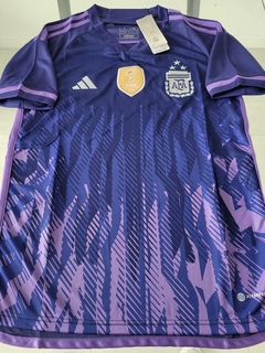 Camiseta adidas Argentina Suplente Violeta 2022 2023 3 Estrellas Parche Campeon Qatar
