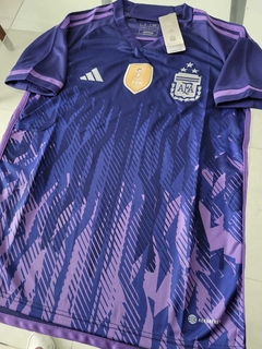 Camiseta adidas Argentina Suplente Violeta 2022 2023 3 Estrellas Parche Campeon Qatar - comprar online