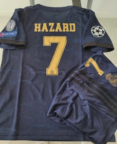 Kit Niño Camiseta + Short adidas Real Madrid Azul Hazard #7 2019 2020