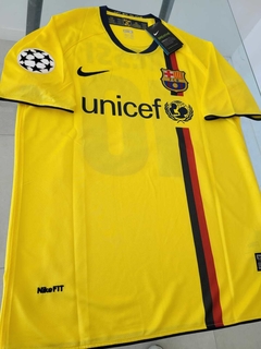 Camiseta Nike Retro Barcelona FC Suplente Amarilla 2008 2009 Messi #10 UCL - Roda Indumentaria