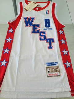 Musculosa Basquet All Star Game Juego de las Estrellas MATCH Blanca Kobe Bryant #8 2004