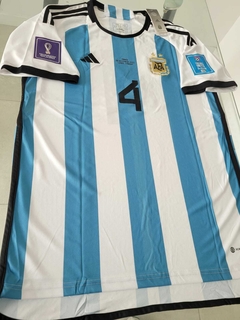 Camiseta adidas Argentina Titular Matchday Montiel #4 Final Vs Francia 2022 - Roda Indumentaria
