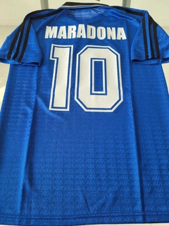 Camiseta adidas Argentina Retro Azul Maradona #10 1994 #RODAINDUMENTARIA - Roda Indumentaria