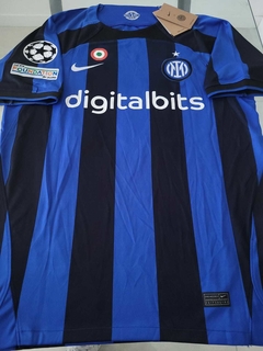 Camiseta Nike Inter Titular Lautaro 10 2022 2023 Parches UCL - comprar online