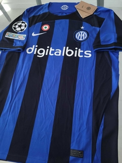 Camiseta Nike Inter Titular Lautaro 10 2022 2023 Parches UCL en internet
