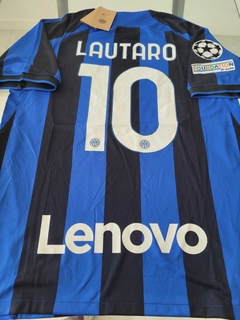 Camiseta Nike Inter Titular Lautaro 10 2022 2023 Parches UCL