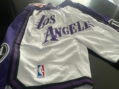 Short Basquet Los Angeles Lakers Blanco Con Bolsillos Nba en internet