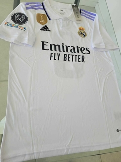 Camiseta Adidas Real Madrid Titular Benzema #9 2022 2023 Parche Mundial de Clubes en internet