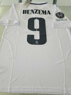 Camiseta Adidas Real Madrid Titular Benzema #9 2022 2023 Parche Mundial de Clubes - Roda Indumentaria