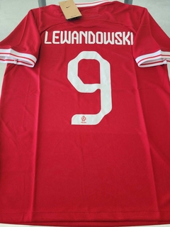 Camiseta Nike Polonia Roja Lewandowski 9 2022 2023 Qatar