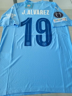 Camiseta Puma Manchester City Authentic Titular #19 Julian Alvarez 2023 2024 Match