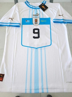 Camiseta Puma Uruguay Authentic Suplente Blanca Suarez 9 2022 2023 Qatar Match