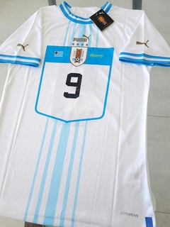 Camiseta Puma Uruguay Authentic Suplente Blanca Suarez 9 2022 2023 Qatar Match - comprar online