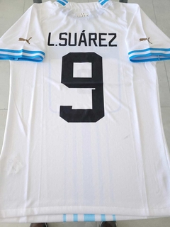 Camiseta Puma Uruguay Authentic Suplente Blanca Suarez 9 2022 2023 Qatar Match - Roda Indumentaria