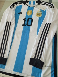 Imagen de Camiseta adidas Argentina 3 Estrellas Manga Larga Titular Messi #10 2023