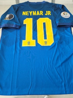 Camiseta Nike Brasil Suplente Azul #10 Neymar JR. 2020 2021 Parches Copa América