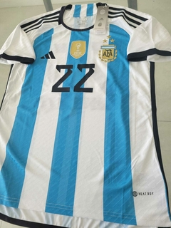 Camiseta adidas Argentina HeatRdy Titular Parche Campeon Lautaro Martinez #22 2022 2023 3 Estrellas - comprar online