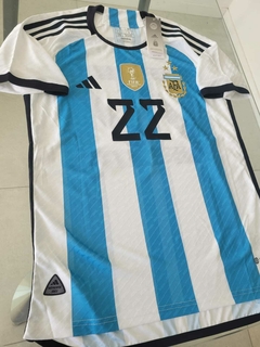 Camiseta adidas Argentina HeatRdy Titular Parche Campeon Lautaro Martinez #22 2022 2023 3 Estrellas en internet