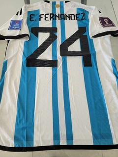 Camiseta adidas Argentina HeatRdy Titular Enzo Fernandez 24 2022 2023 Parches Qatar - Roda Indumentaria