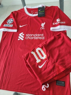 Kit Niño Camiseta + Short Liverpool Titular Mac Allister 10 2023 2024 en internet