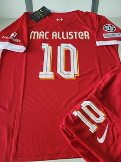 Kit Niño Camiseta + Short Liverpool Titular Mac Allister 10 2023 2024