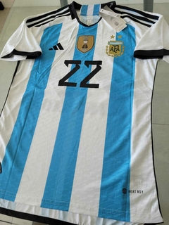 Camiseta adidas Argentina HeatRdy Titular Lautaro Martinez 22 2022 2023 Parche Campeon Match - comprar online