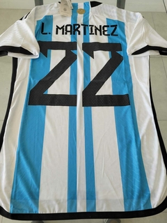 Camiseta adidas Argentina HeatRdy Titular Lautaro Martinez 22 2022 2023 Parche Campeon Match - Roda Indumentaria