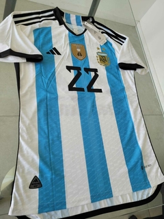Camiseta adidas Argentina HeatRdy Titular Lautaro Martinez 22 2022 2023 Parche Campeon Match en internet