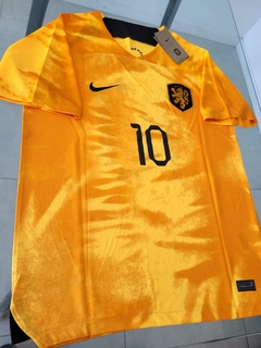 Camiseta Nike Holanda Titular Memphis Depay 10 2022 2023 Qatar - Roda Indumentaria