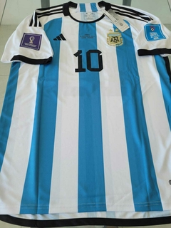 Camiseta adidas Argentina Titular Matchday Messi #10 Final Vs Francia 2022 Lusail