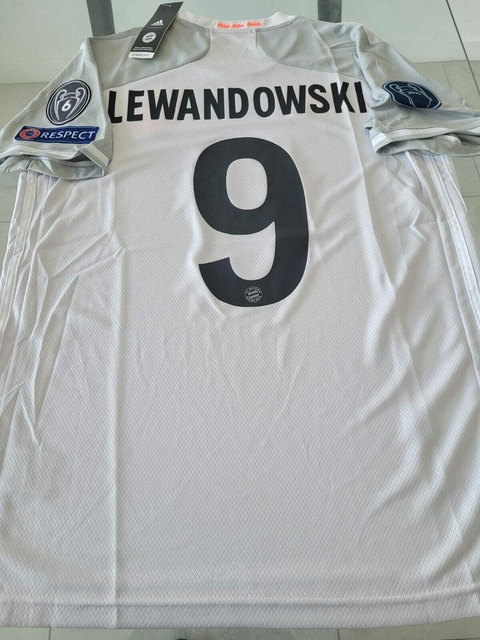 Camiseta adidas Bayern Munich Suplente Gris 2020 2021 UCL 9 Lewandowski