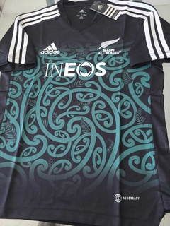 Camiseta Adidas Rugby All Blacks Maori Negra y Verde 2023 2024 - comprar online