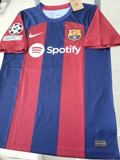 Camiseta Nike Barcelona Titular Pedri 8 2023 2024 Parches UCL en internet