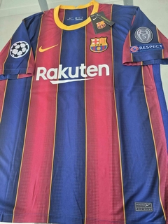 Camiseta Nike Retro Barcelona Titular Messi #10 2020 2021 UCL en internet