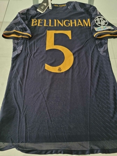 Camiseta Adidas Real Madrid HeatRdy Suplente Azul #5 Bellingham 2023 2024 Match