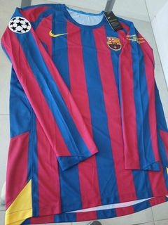 Camiseta Nike Barcelona Retro Manga Larga Titular Ronaldinho 10 2005 2006 - Roda Indumentaria