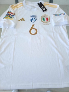 Camiseta adidas Italia Suplente Blanca 125 Aniversario Verratti 6 2023
